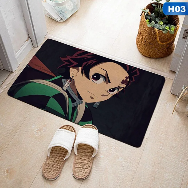 Японский мультяшный коврик Kimetsu No Yaiba с принтом для дома, коврик для кухни, коврик для дома, для улицы, приветствуется, для ванной комнаты, Противоскользящие коврики