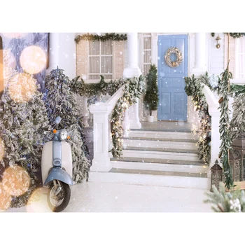 

Christmas Backdrop for Photography Outdoor Door Bokeh Xmas Studio Props Photo Booth Party Decoration Photo Background
