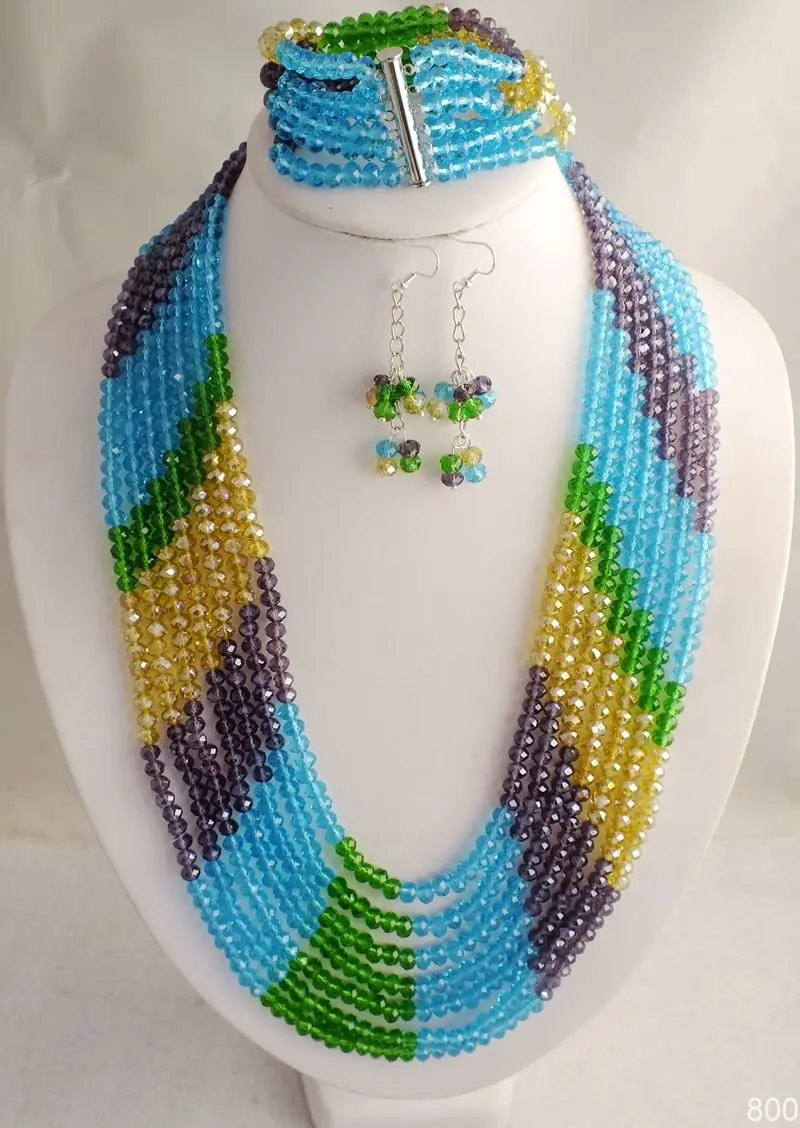 2021 NEW !!  Handmade  Fashion Multicolor Crystal Beads Jewelry