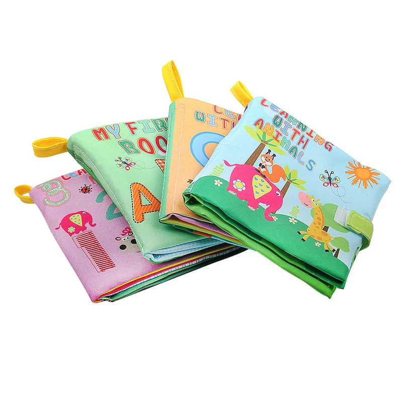 

4Pcs/set Soft Cloth Books Rustle Sound Infant Books Baby Books Quiet Books Educational Toys for Newborn Baby 0-12 month