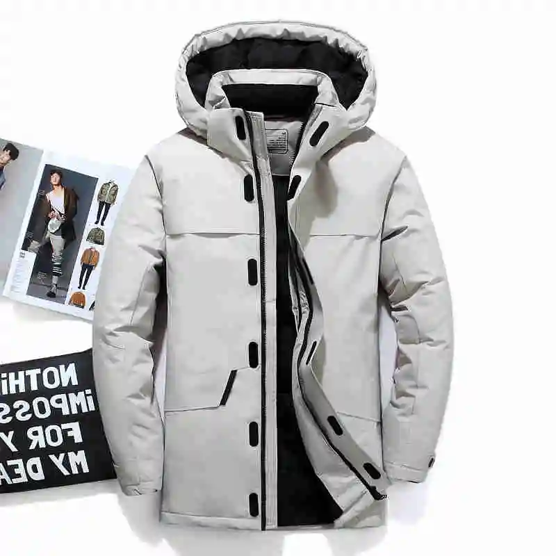 Новое поступление, мужская куртка на утином пуху, осенне-зимнее теплое пальто с капюшоном, Мужская Сверхлегкая куртка на утином пуху, ветрозащитная парка 1908