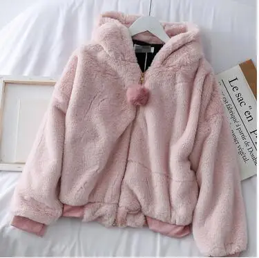 pink coat Зимнее женское пальто из искусственного меха, Тонкая зимняя верхняя одежда, короткая стеганая куртка, толстая хлопковая стеганая куртка, теплые хлопковые парки, Теплые Топы с капюшоном - Цвет: pink coat