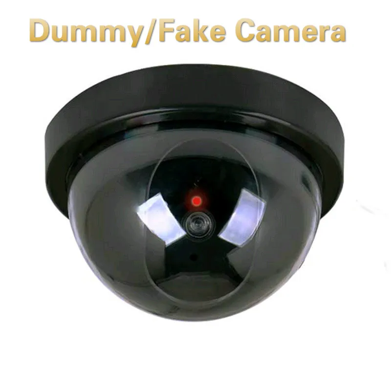 

Plastic Smart Indoor/Outdoor Dummy Home Dome Fake Camera CCTV Security Camera with Flashing Red LED Light