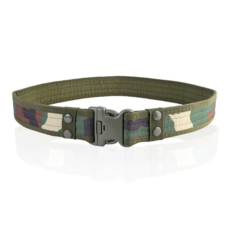 New Combat Canvas Duty Tactical Sport Belt with Plastic Buckle Army Military Adjustable Outdoor Fan Hook Loop Waistband