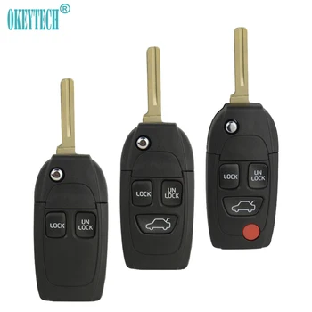 

OkeyTech 2/3/4 Buttons Modified Flip Folding Car Key Shell Cover Case For Volvo S60 XC90 V50 S40 V70 S60 S70 S80 XC70 NE66 Blade