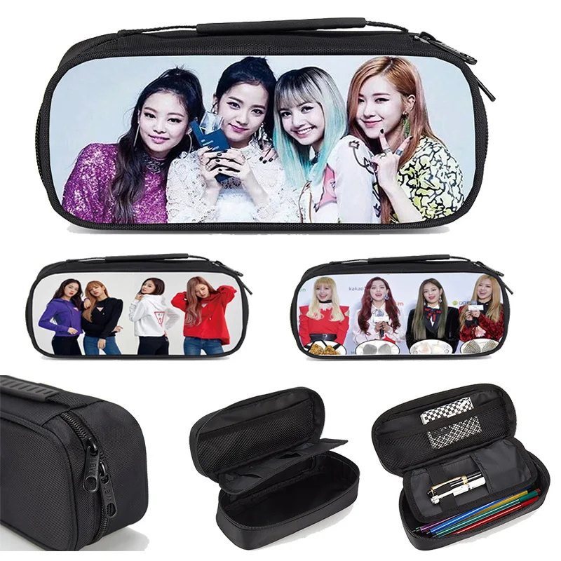 3D печать певцы команда Blackpink пенал для макияжа чехол школьные принадлежности для детей девочек пенал для карандашей косметический пенал на молнии