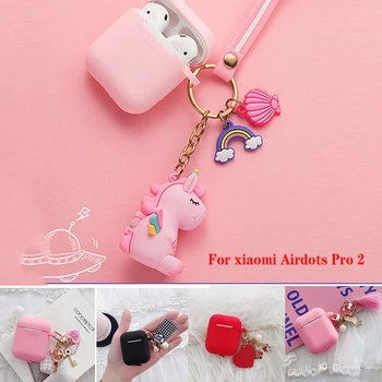 

Air 2 Mi True silicon Headphone case For xiaomi Airdots Pro 2 /2S Mi True Wireless Earphone 2 case luxury keychain cartoon Case