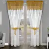 Flying Tulle Fabric with White Voile and Color Voile Curtain for Bedroom and Big Window with Plastic Ring and Same Color Voile f ► Photo 2/5