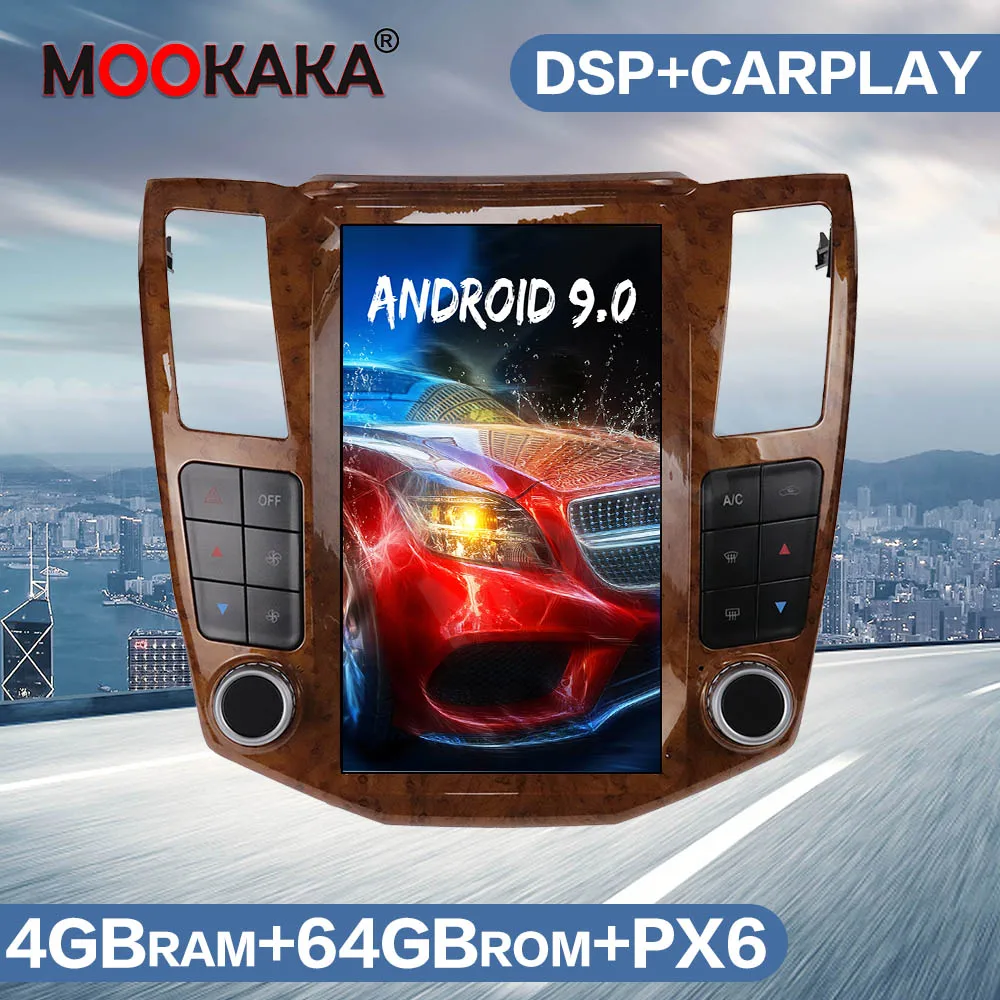 Автомагнитола Tesla в стиле Android 9 64 ГБ GPS-навигация для Lexus RX300 RX330 RX350 RX400H 2004-2007