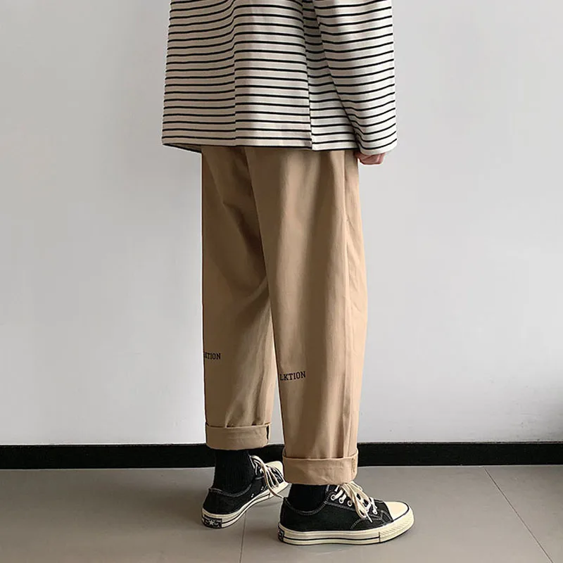 

Fall 2019 New Mens Casual Pants Letters Printed Straight Pants M-5XL Big Size Loose Youth Back to School Streetwear High Quality