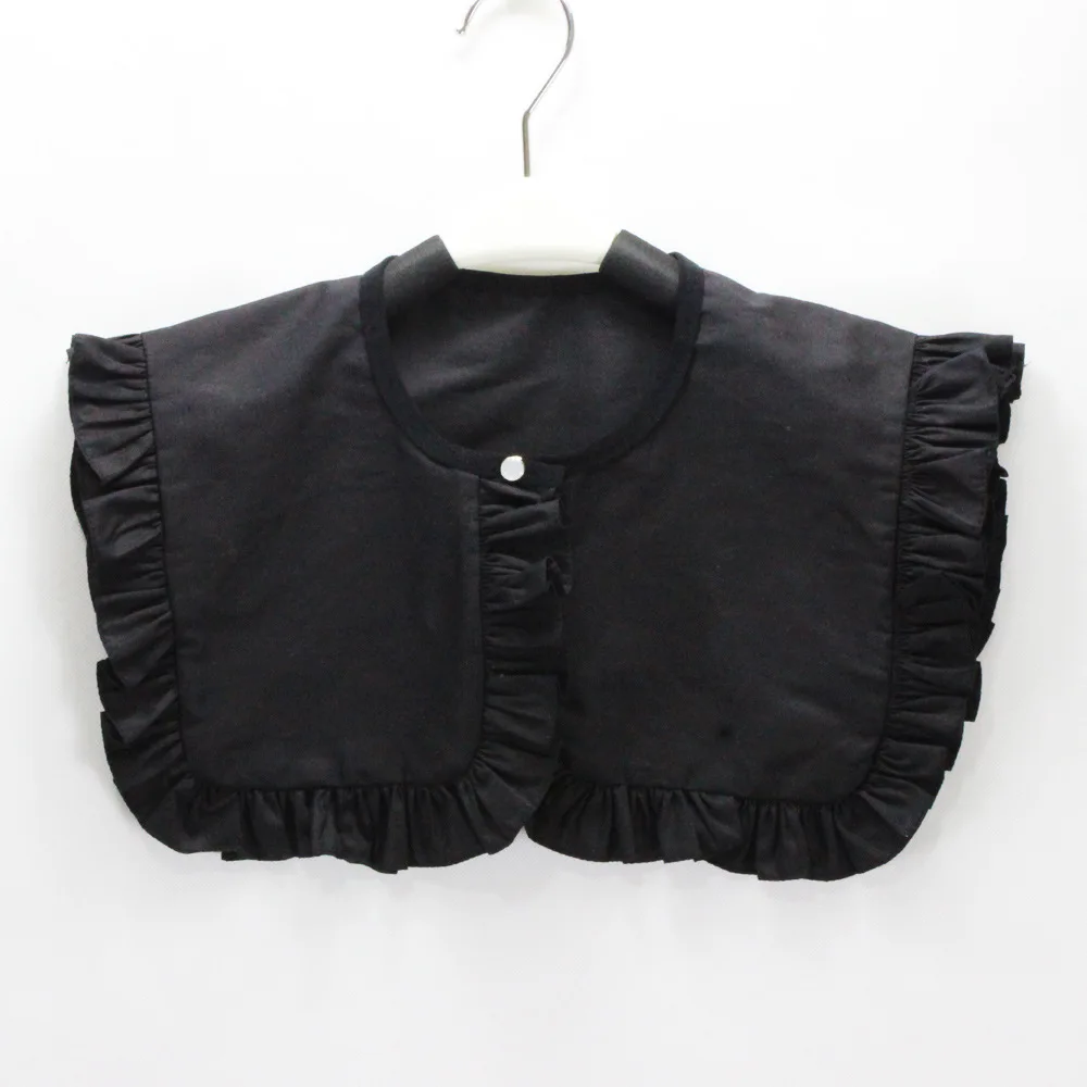 

Adult Cotton Fake Collar Shawl for Women Removable Detachable Collar Half Shirt Sweater Female False Collar Black Shawl Wrap