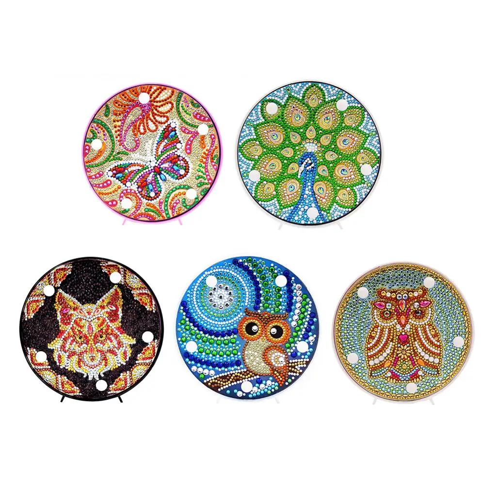 

5D DIY Many Pattens Full Drill Diamond Painting Light Lamp Rhinestone Embroidery Special Shape Drill LED Diamond Painting Lamp