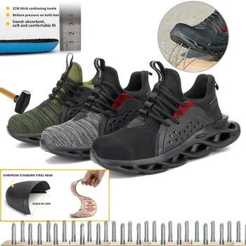 

HOT Work Safety Boot For Men Anti-Smashing Construction Safety Shoes Steel Toe Cap Work Shoes Indestructible Safety Sneakers