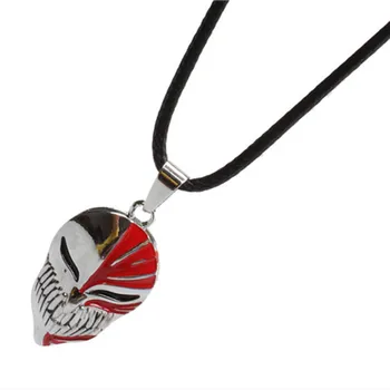 

Fashion Anime Cartoon Bleach Death Mask Pendant Metal Pendant Black Rope Charm Mens Jewelry Birthday Party Wedding Jewelry