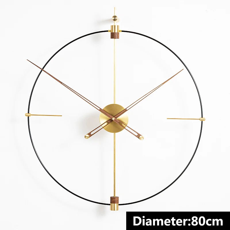 Роскошные очень большие металлические настенные часы современный дизайн минималистичный стиль железное искусство 3D Декоративные часы настенные часы домашний декор 80 см - Цвет: GG80
