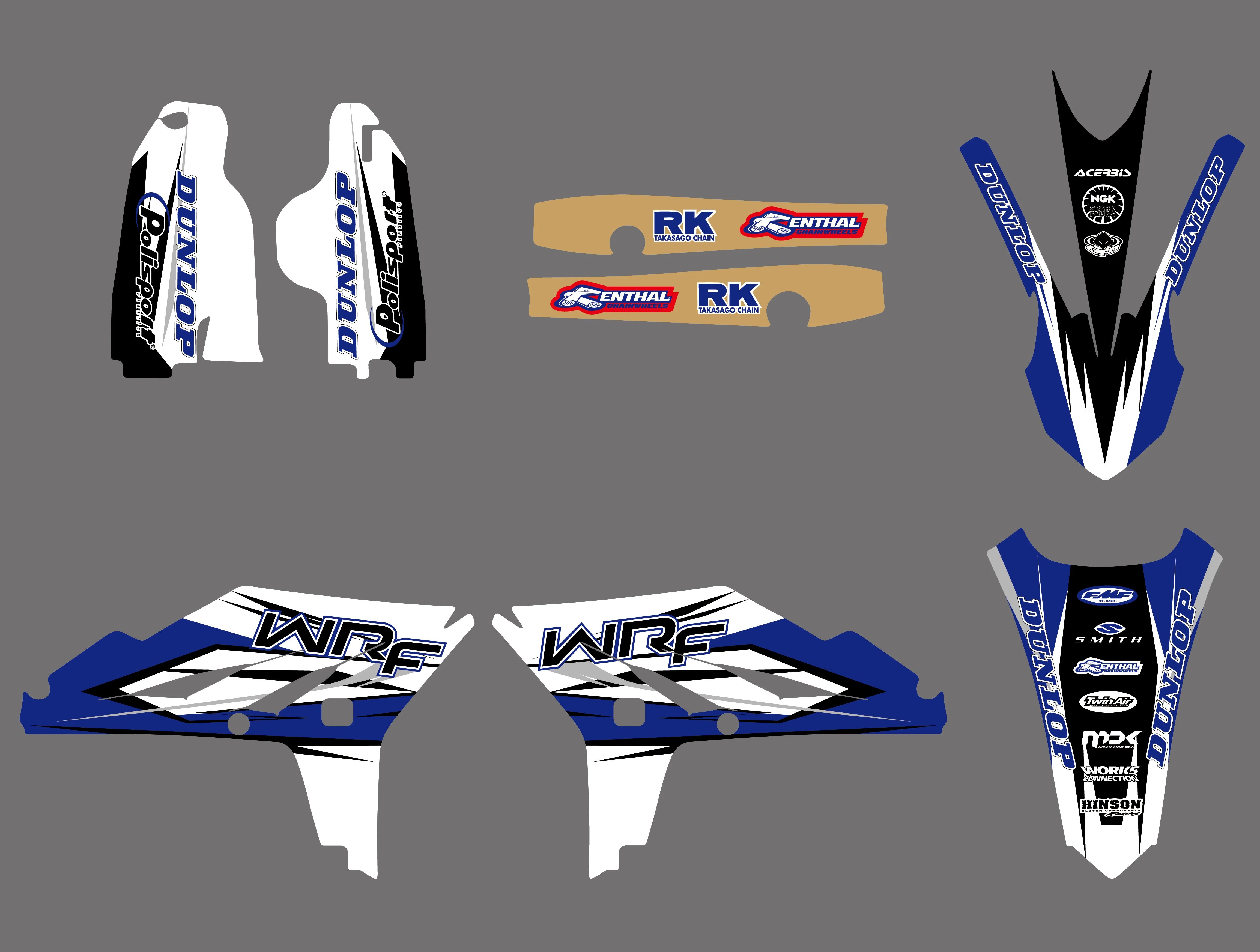 Kit de Pegatinas Calcomanías De Motocross Yamaha Kawasaki Honda Suzuki Dr DRZ Xt Xr WR WRF TT 