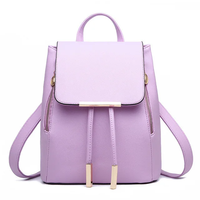 GOOHOJIO, женские рюкзаки из искусственной кожи, рюкзак, школьные сумки для девочек, подростков, рюкзак с цветочным принтом и перьями, Mochila Feminina Sac A Dos - Цвет: Purple