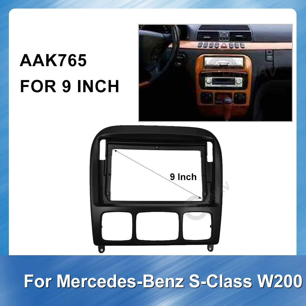 9-дюймовый автомобильный DVD плеер рамки для Mercedes-Benz S CLASS W220 2006 стерео Панель
