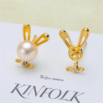 

HOT High Quality S925 Sterling Silver Stud Earrings Settings DIY Pearl Earring Hooks Findings Women's Jewelry Making Accessories