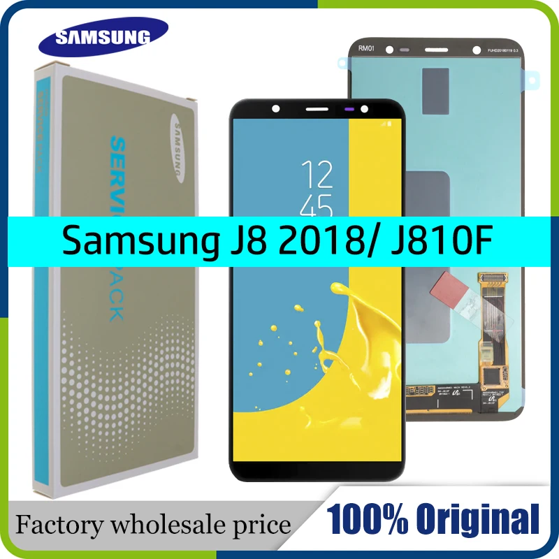 Оригинальный ЖК дисплей AMOLED 6 0 дюйма для SAMSUNG Galaxy J8 2018 сменный сенсорный экран J810