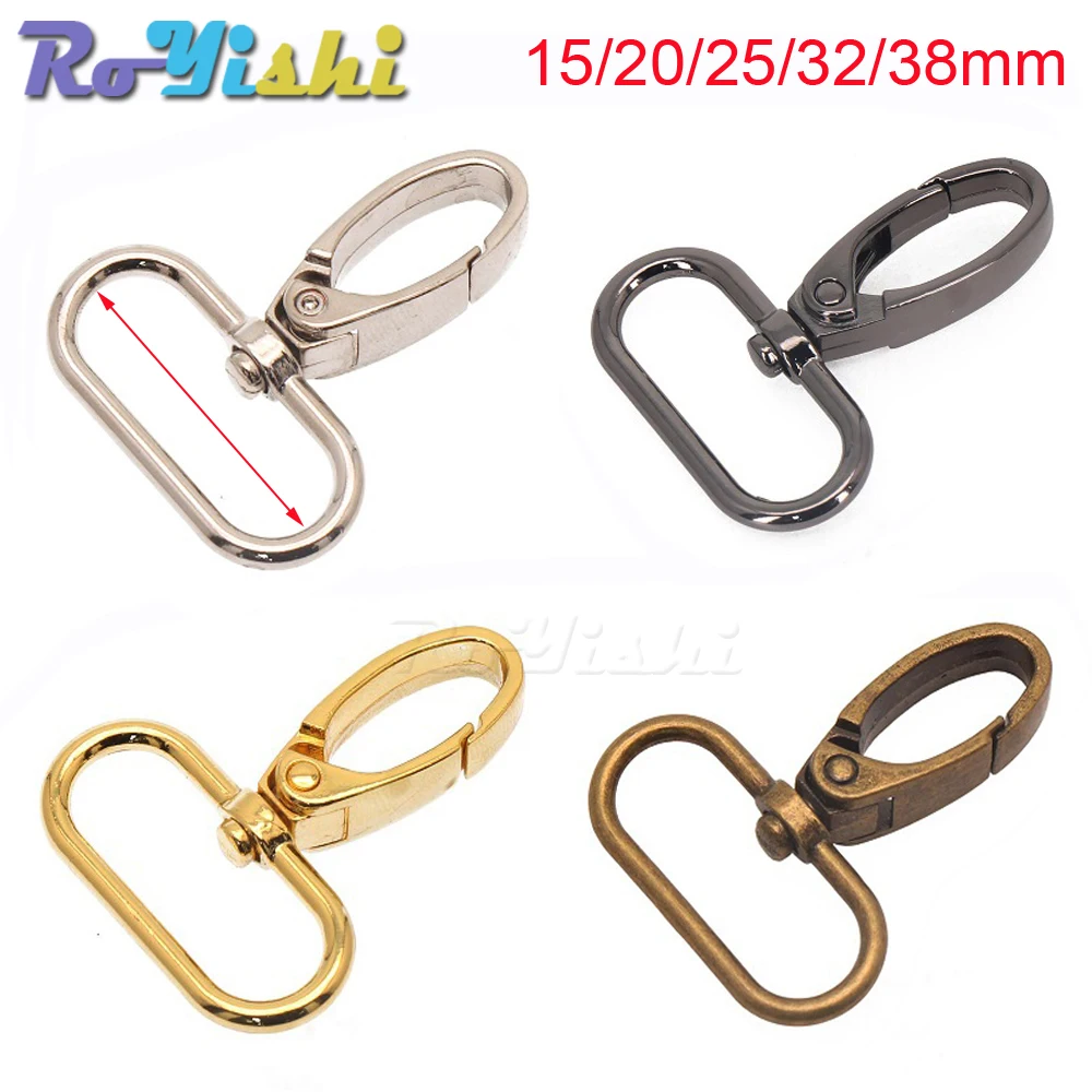 15/20/25/32/38mm Metal Snap Hook Lobster Clasp Collar Carabiner Belt Buckles for DIY KeyChain Bag 5Pcs/Pack