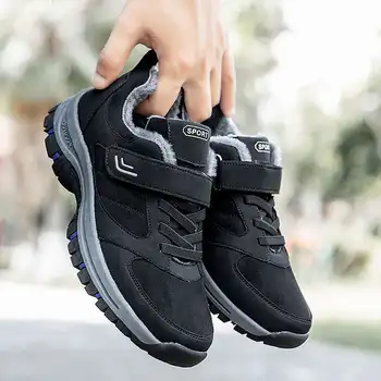 

Big Size Men Shoes Fashion Fur Plush Snow Boots Low-top Men Outdoor Sneakers Comfortable Warm Casual Cotton Shoes Ankle Boots T8