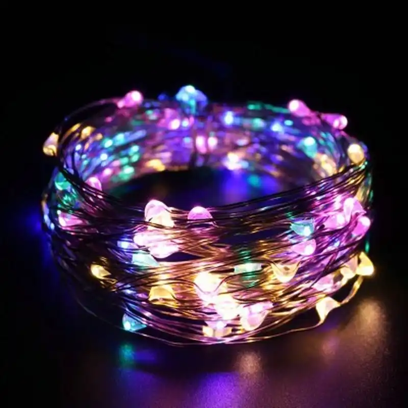 tira de luces led con bateria de 2m 20leds 3 pilas aa para interior y exterior hogar hada de la decoracion de navidad