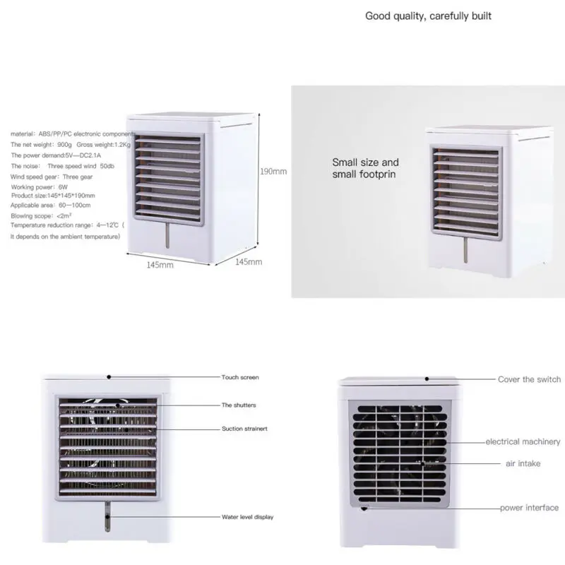 Portable USB Mini Air Conditioner Fan Cool Cooling Arctic Air Cooler Fan Humidifier For Home Office
