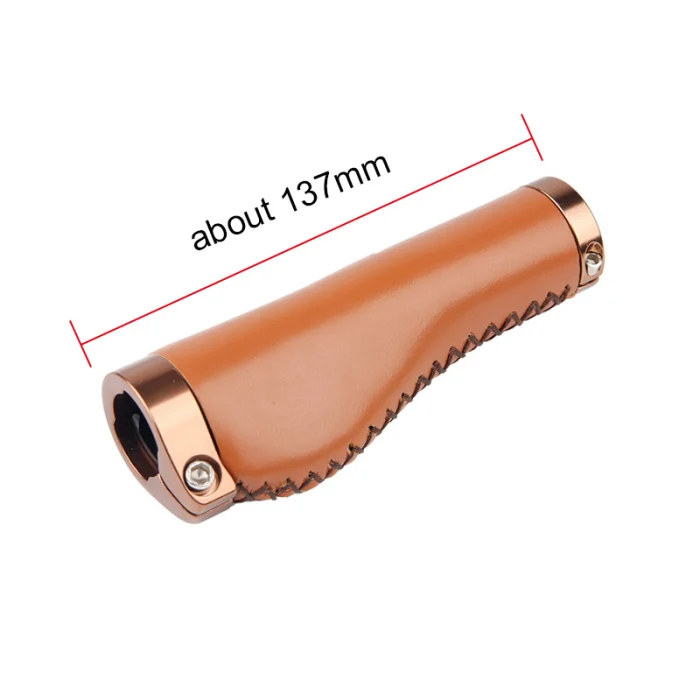 1 Pair Retro Handle Cover Bicycle Grips Lockable Bike Handle Handlebar PU Leather Cover ENA88