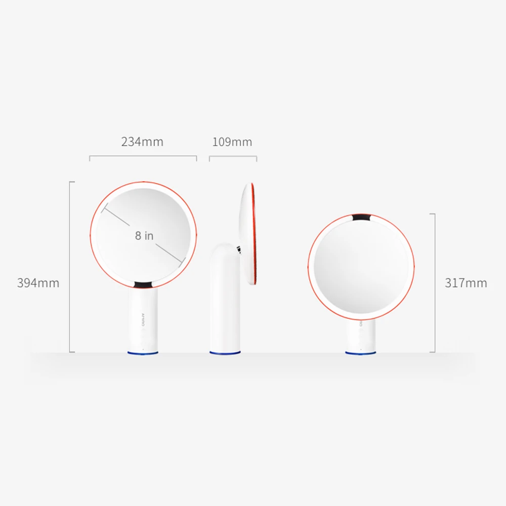 AMIRO 8 дюймов умный светодиодный зеркало для макияжа с датчиком движения Регулируемая яркость зеркало для макияжа столешница косметическое зеркало для Xiaomi