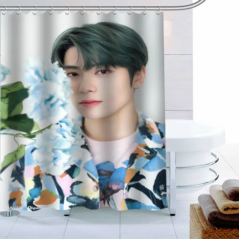 

Занавеска для душа JaeHyun, 12 крючков, ткань из полиэстера, 3D-печать, водонепроницаемая занавеска для ванной, водонепроницаемая занавеска для ванной с защитой от плесени, декор 0519