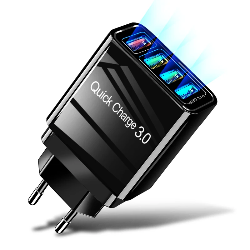 Олаф Универсальный 48 Вт Быстрая зарядка 3,0 USB 4 порта USB зарядное устройство QC 3,0 Быстрая зарядка мобильного телефона зарядное устройство для iPhone X 8 samsung S10