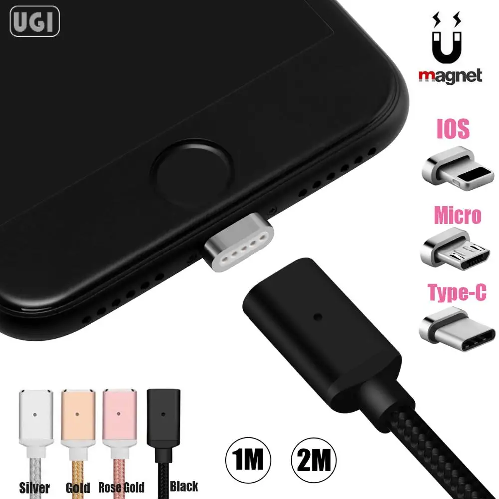3/6ft 2.4A Быстрый Магнитный кабель с оплеткой и Тип C Micro USB Android зарядное устройство IOS