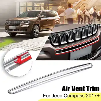 

Car Front Bumper Air Vent Intake Trim Cover Protector Chrome ABS Decoration for Jeep for Compass 2017 2018 2019 2020