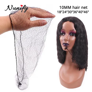 Nunify Black 100Pcs Hair Nets Invisible Elastic Edge Mesh Dress-Up Accessories Hair Bundles Wigs Frontal Closure Hairnets