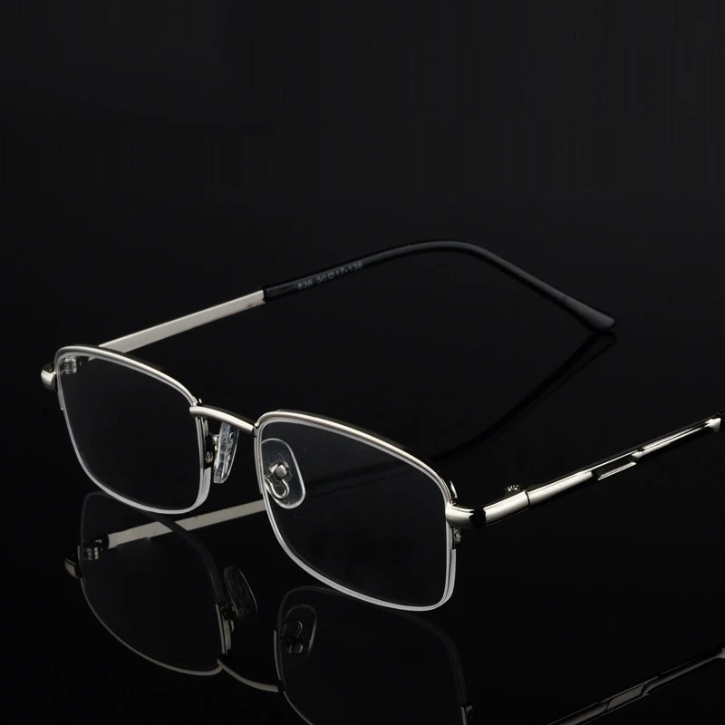 

Presbyopia Glasses Ultra Light Metal Half Frame Fashion Men And Women Reading Eyeglasses Retro Farsighted Spectacles With Case