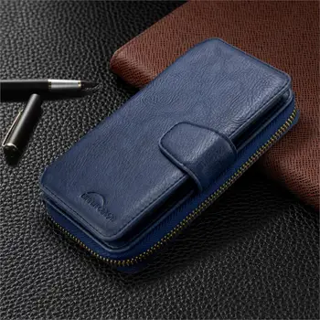 

Shockproof Phone Case for Huawei Honor 8S 8A 10Lite 9X Protective Leather Zipper Wallet Phone Back Cover for Huawei Nova 4E