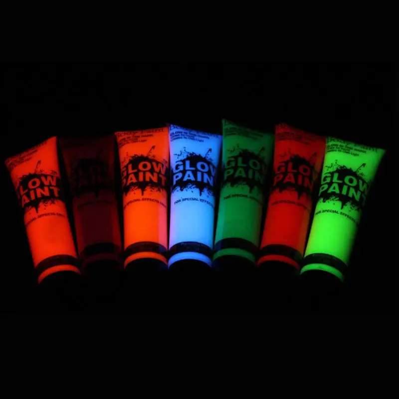 Glow in the Dark Body Paint Tube red 