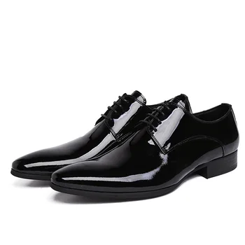

Men's Leather Shoes Patent Cowhide Shoes Work Wear Large Size Leather Formal Wear Wedding Shoes