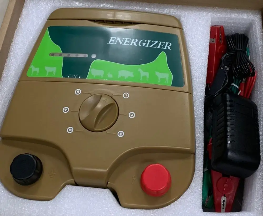 Power Up to 40KM Electric Fence Energizer Charger for Horse Sheep Cattle Cow Electric Fencing Porta