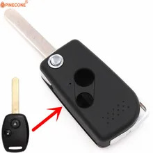 DENNENAPPEL Vervanging Sleutelhanger Case voor Honda Accord Civic CRV Pilot STAD Jazz FR-V Sleutel CRV 2 Knop HON66 Blade flip Sleutel Shell(China)