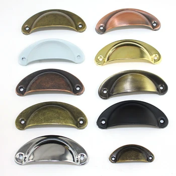 

1pcs Retro Metal Kitchen Drawer Cabinet Door Handle Furniture Knobs Hardware Cupboard Antique Iron Shell Pull Handles