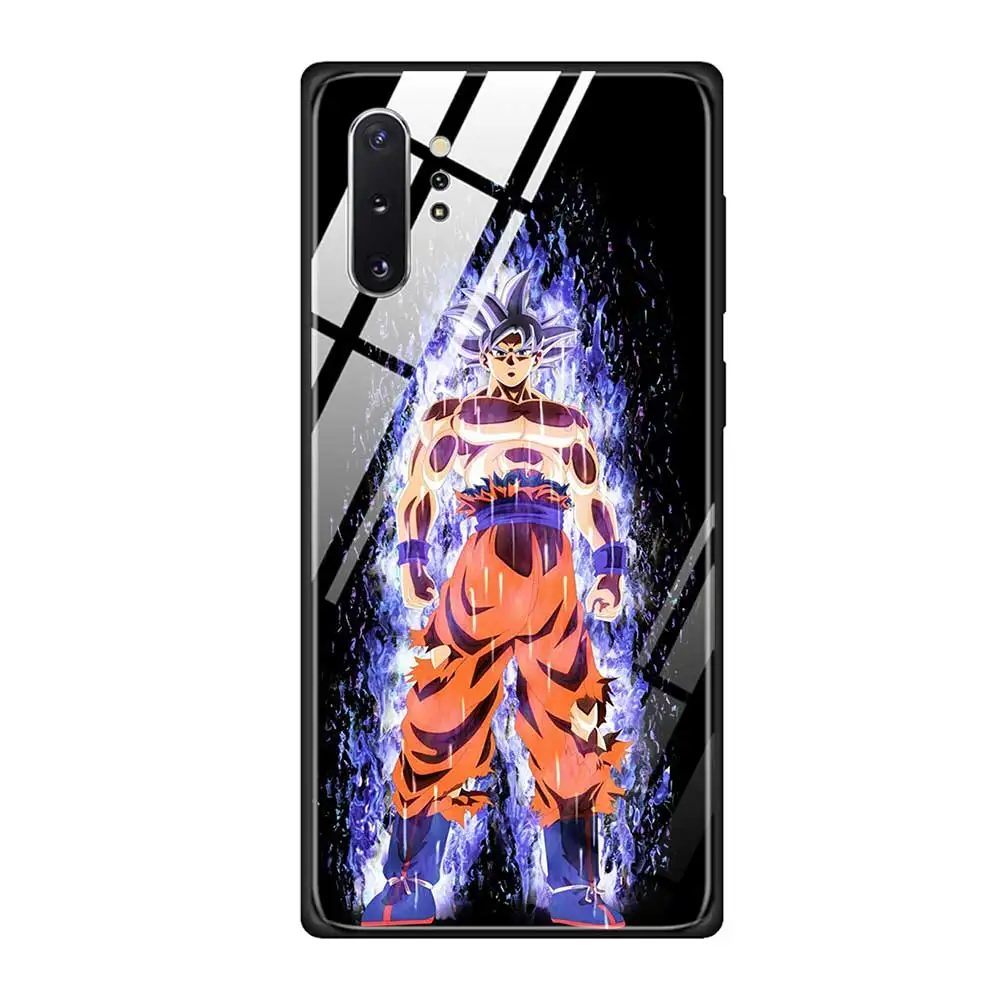 Чехол для телефона из закаленного стекла для Samsung Galaxy S10 S10E S9 S8 Note 9 10 105G Plus A50 A30 TPU Мягкий край чехол DRAGON BALL Z DBZ Gok - Цвет: T12