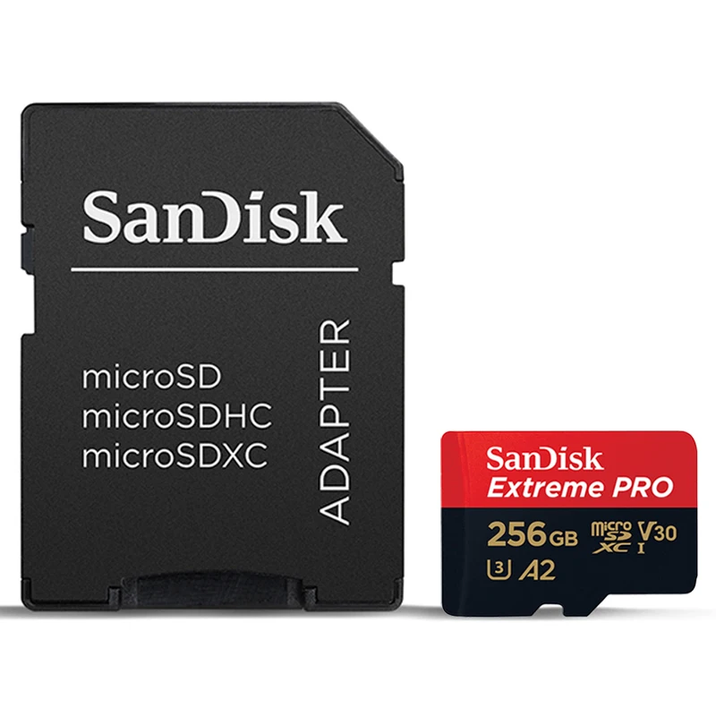 Карта памяти SanDisk Extreme Pro Micro SD Card 64 Гб 128 ГБ 256 ГБ microSDXC U3 V30 A2 слот для карт памяти до 170 МБ/с. для Камера Drone