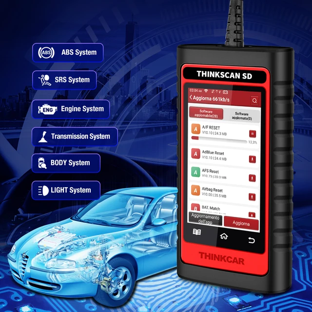THINKCAR Thinkscan SD2 OBD2 Automotive Scanner ABS SRS Professional Diagnostic Tools  All System Free UpdateCode Reader 3