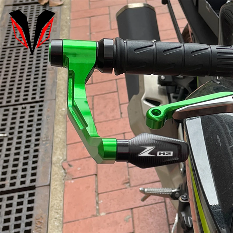 

Logo ZH2 For KAWASAKI Z H2 Zh2 2019 2020 2021 Motorcycle High Quality Handlebar Grips Ends + Clutch Brake Levers Guard Protector