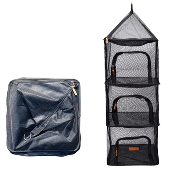 

4 Tier Foldable Dry Net Storage Bugs Clothes Repel Picnic Outdoor Organizer Barbecue Meal Protection Camping Food Screen Hanging