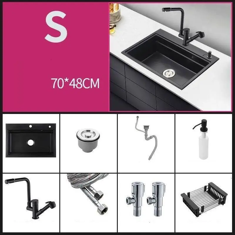 Banheiro Black Afwasbak Waschbecken Dissipador портативная кухонная раковина Lavello Cucina Fregadero Cuba Pia Cozinha Lavabo для мытья посуды