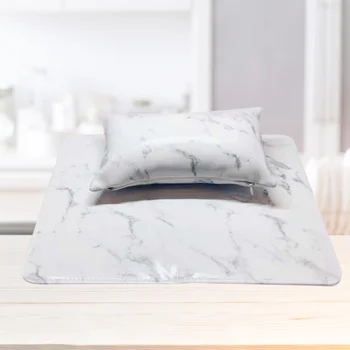 

Marbling Arm Hand Pillow Hand Pad Set Non-slip Resistant Dirt Foldable Mat Rest Holder Art Manicure Accessories White