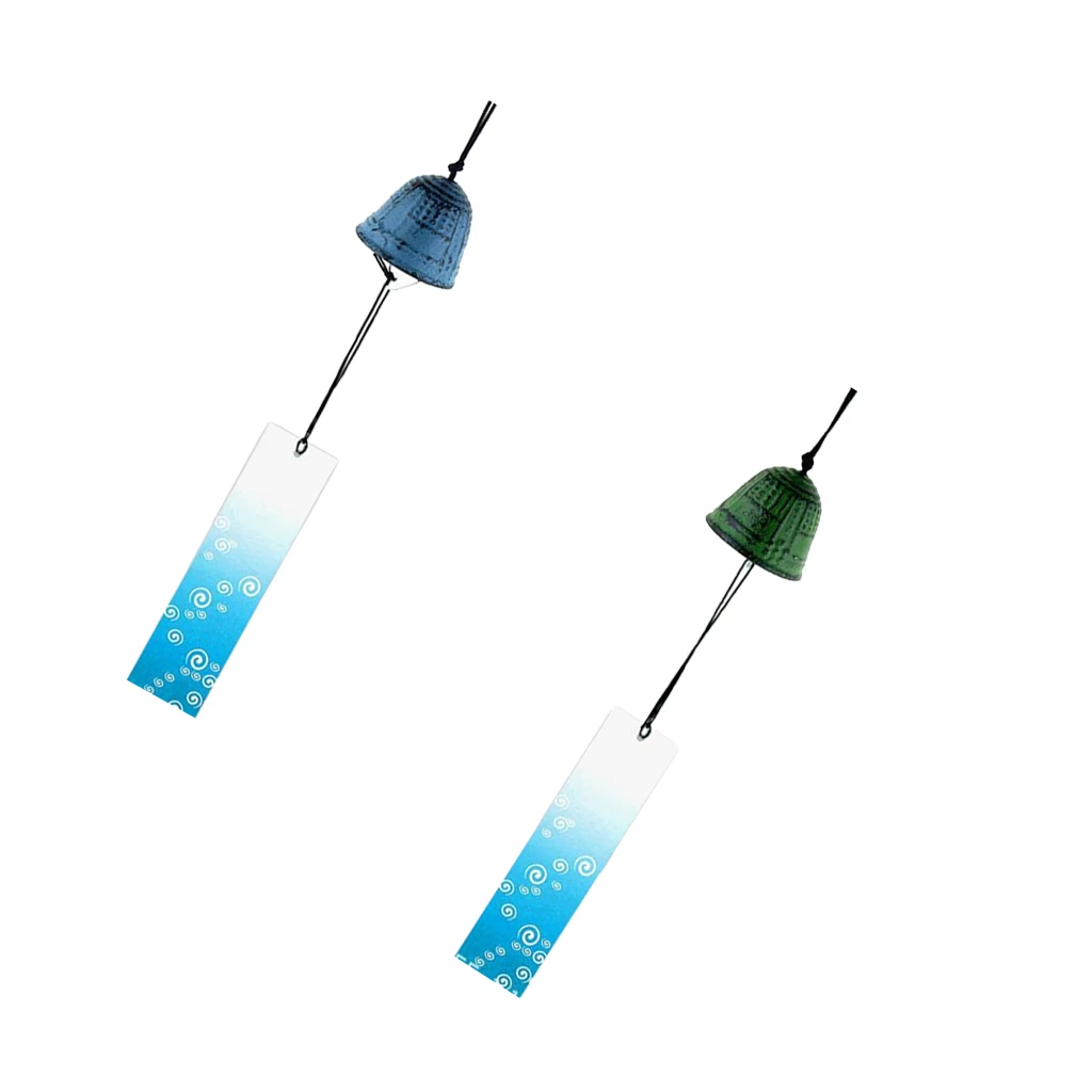 2pcs Traditional Japanese Iwachu Cast Iron Bell Wind Chimes Patio Decoration